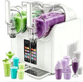 Slushie- En Ijsmachine 2-in-1, 7 Voorgeprogrammeerde Standen, Dubbele Tanks, Voor Margarita's, Frappés, Milkshakes En Meer, Automatische Reiniging, Voor Thuis- En Commercieel Gebruik Black(Wit)